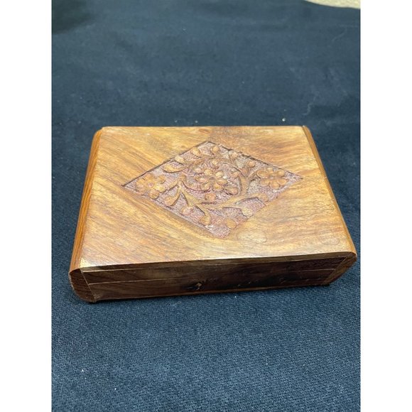 Wooden Jewelry Box One Compartment Storage - Picture 2 of 8